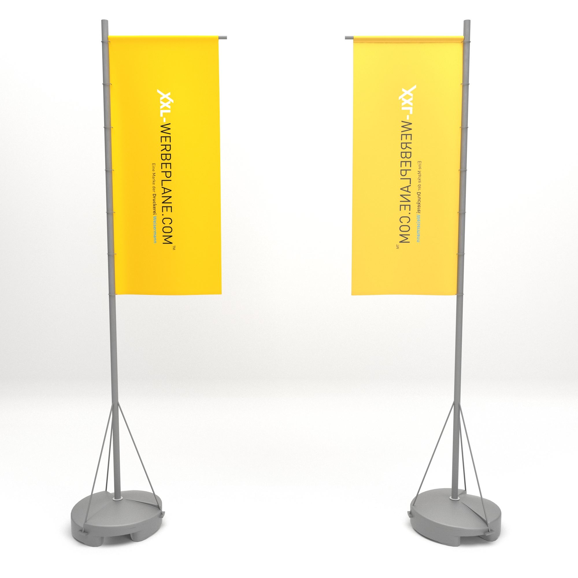 Entwurf und Mast Wasserring Werbefahne/Werbeflagge Hoehe 320cm inkl Gestell 